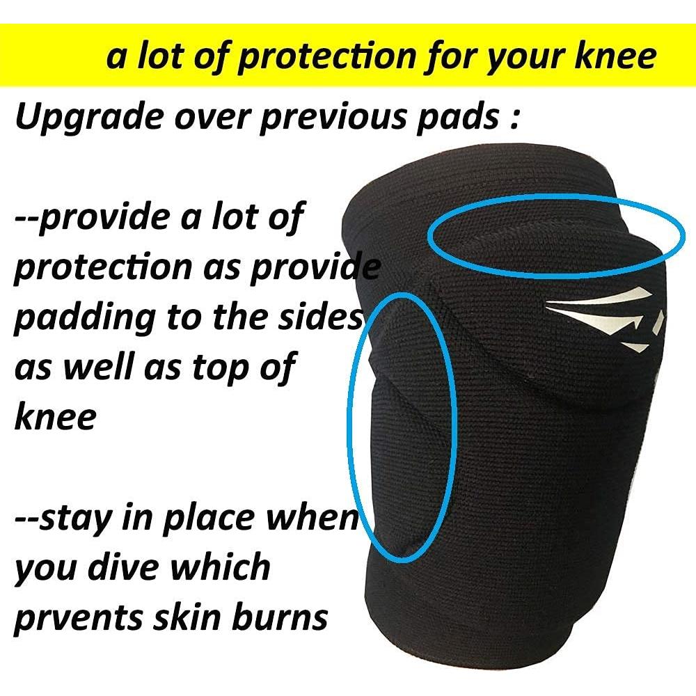 Rodilleras de Voleibol Rawxy Flex Pro II - Almohadilla Absorbente, Mediana/Grande, Negro