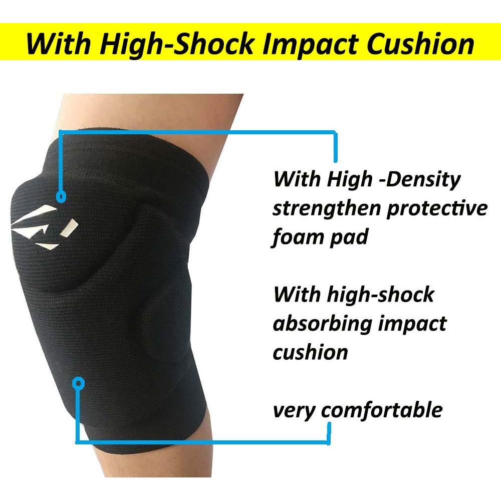 Rodilleras de Voleibol Rawxy Flex Pro II - Almohadilla Absorbente, Mediana/Grande, Negro