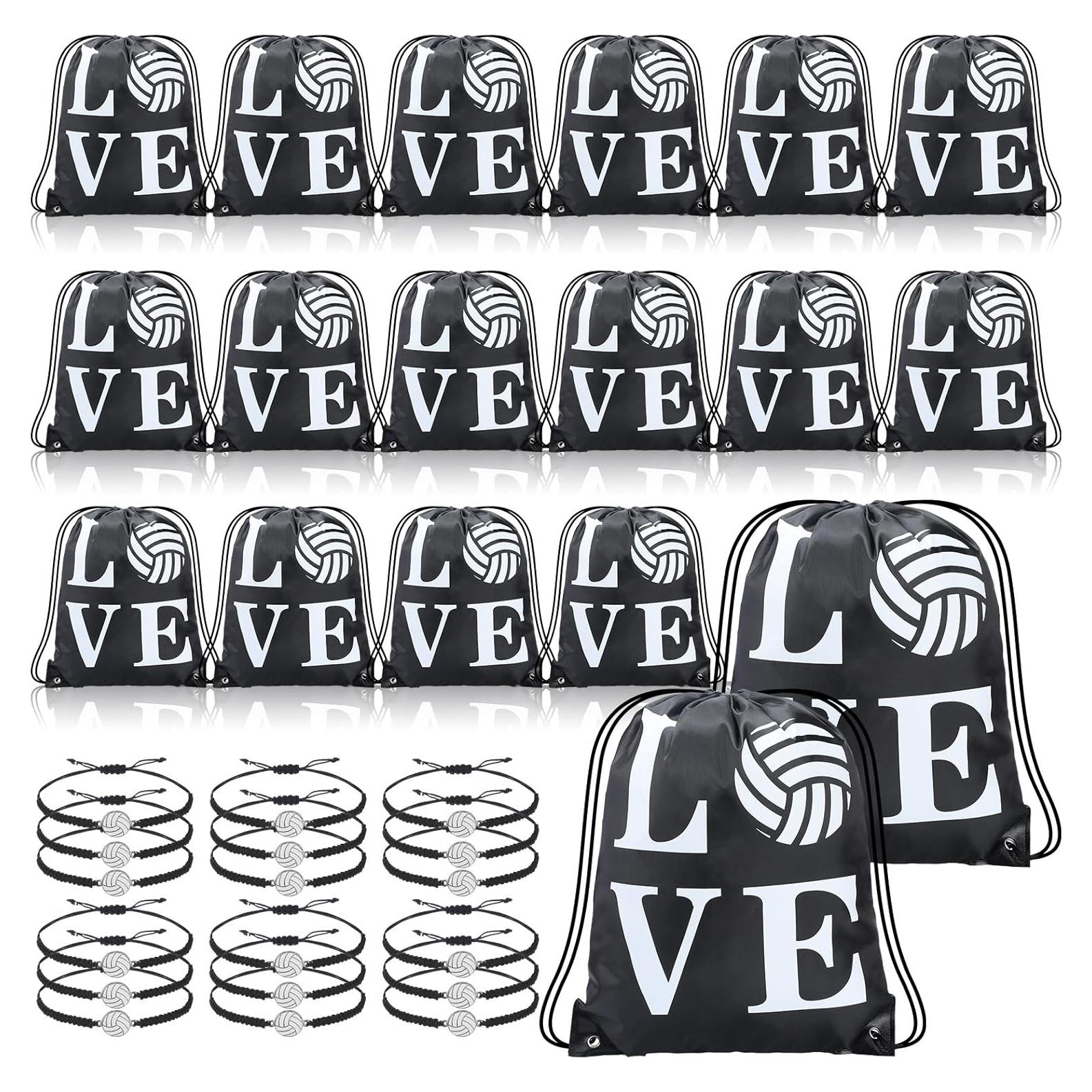 Reginary 18 Piezas Bolsa de Cuerda y Pulseras de Voleibol