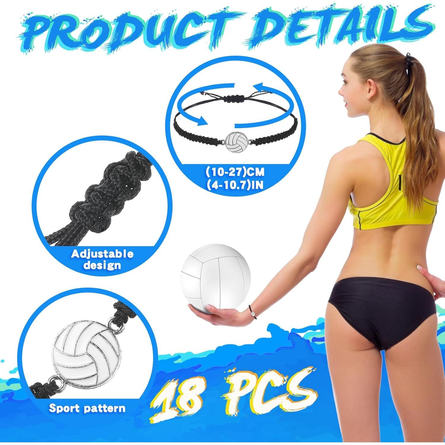 Reginary 18 Piezas Bolsa de Cuerda y Pulseras de Voleibol