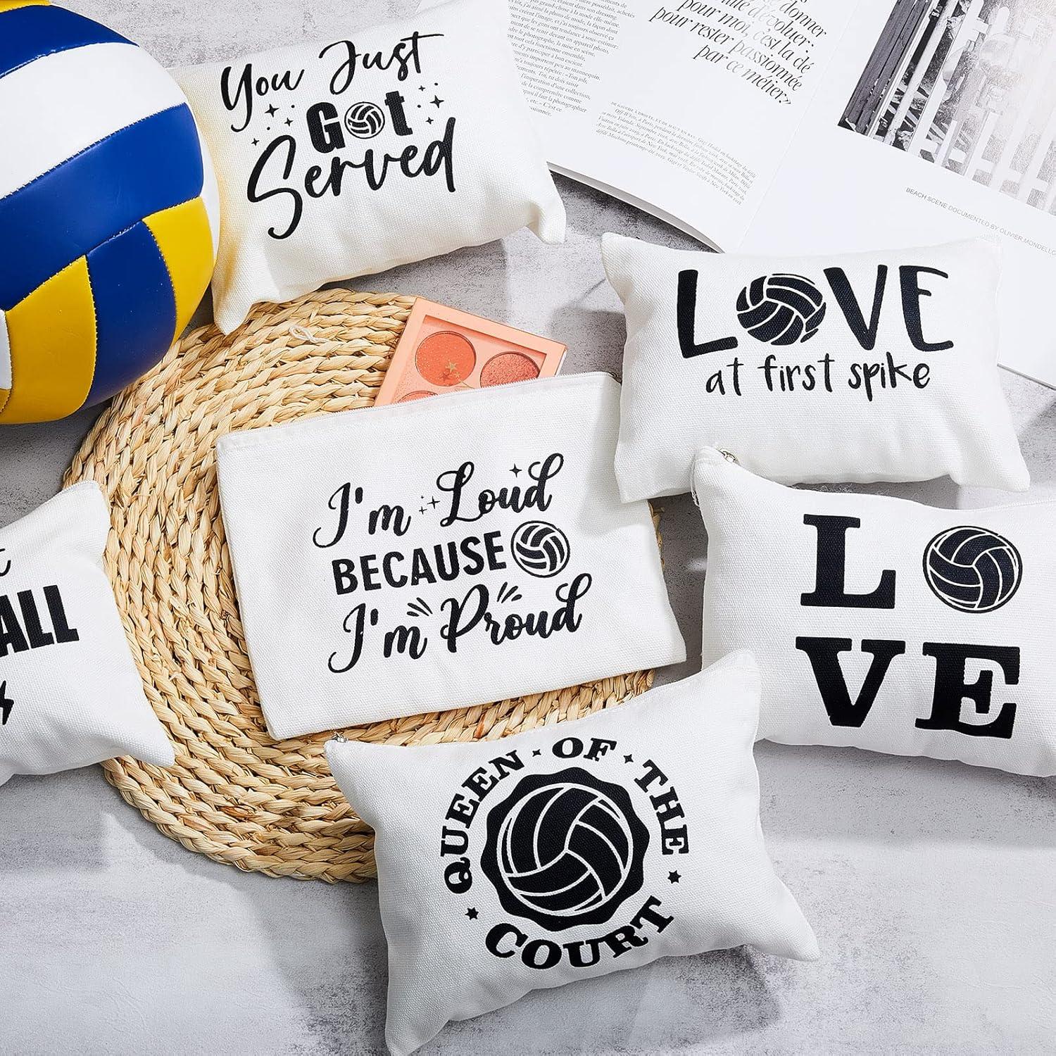 Saintrygo 9 Bolsas de Maquillaje de Voleibol Lona 20x15cm