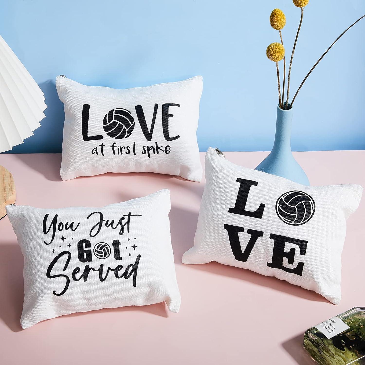 Saintrygo 9 Bolsas de Maquillaje de Voleibol Lona 20x15cm