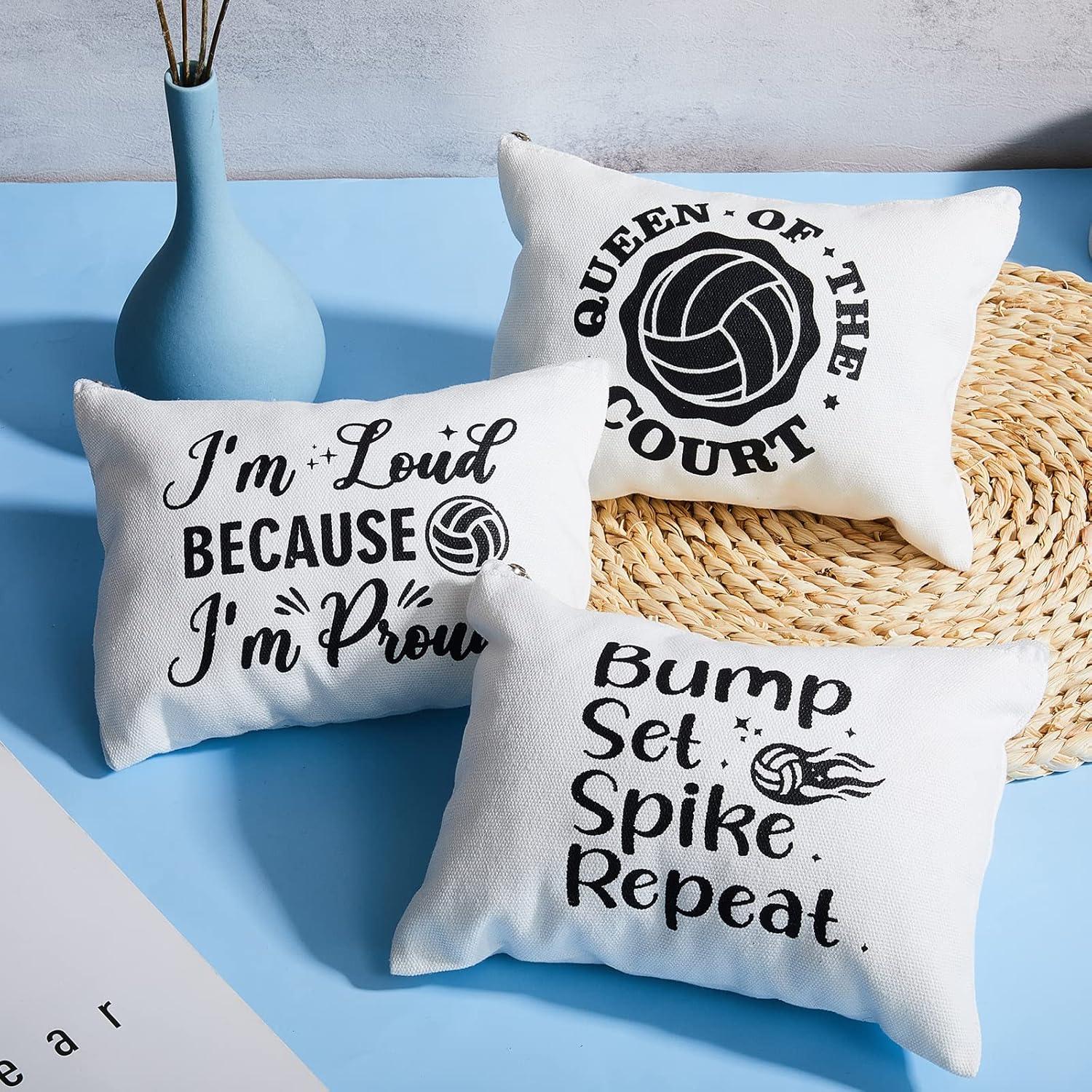 Saintrygo 9 Bolsas de Maquillaje de Voleibol Lona 20x15cm