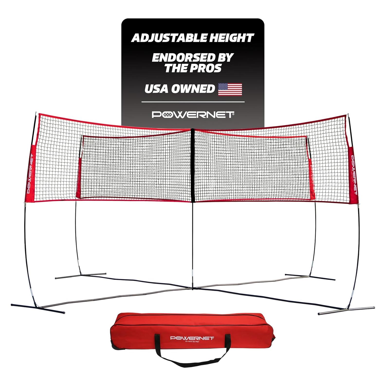 Red de Voleibol Cuatro Cuadrados PowerNet 2.44x4.88m Portátil