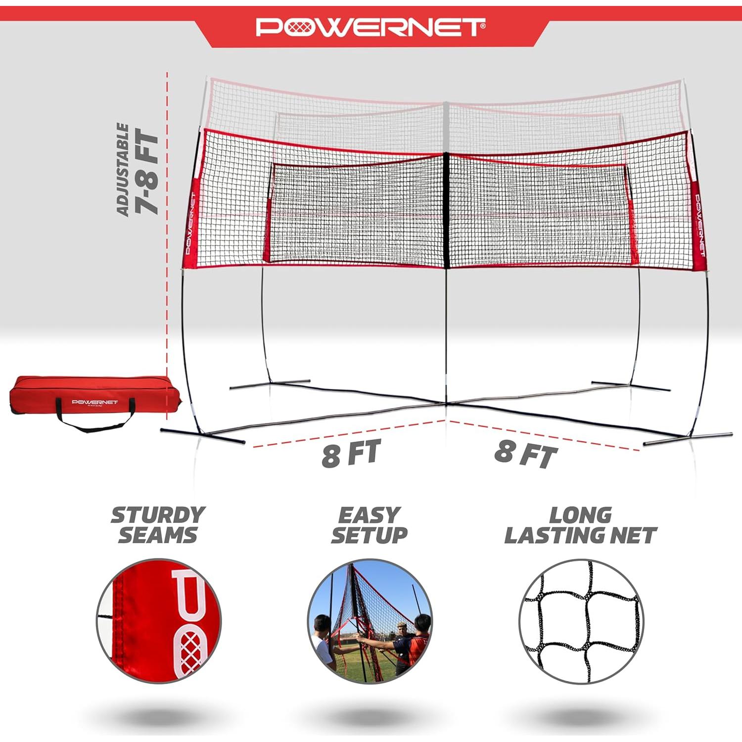 Red de Voleibol Cuatro Cuadrados PowerNet 2.44x4.88m Portátil