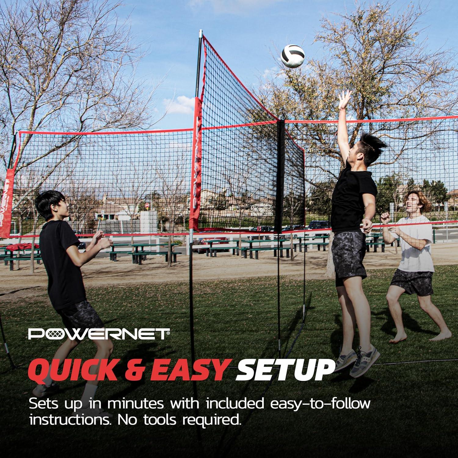 Red de Voleibol Cuatro Cuadrados PowerNet 2.44x4.88m Portátil