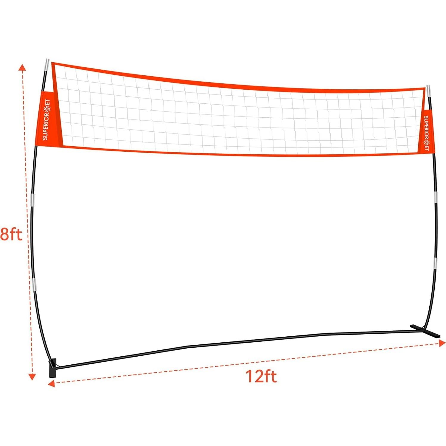 Red de Voleibol Ajustable 3.66m Superiornet - Portátil con Bolsa