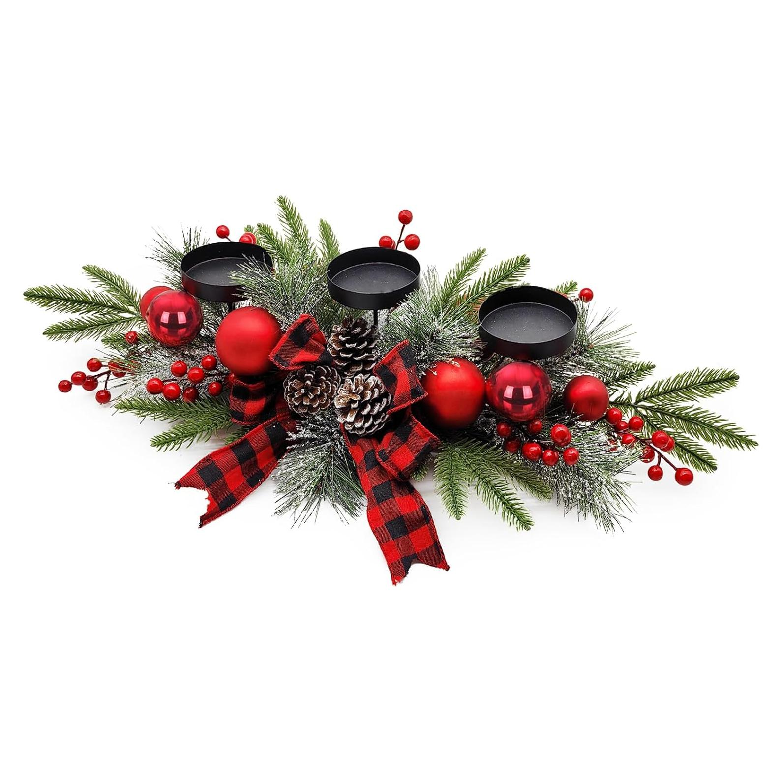 Centro de Mesa Navideño SUNNYPARK 69.85x30.48 cm Rojo