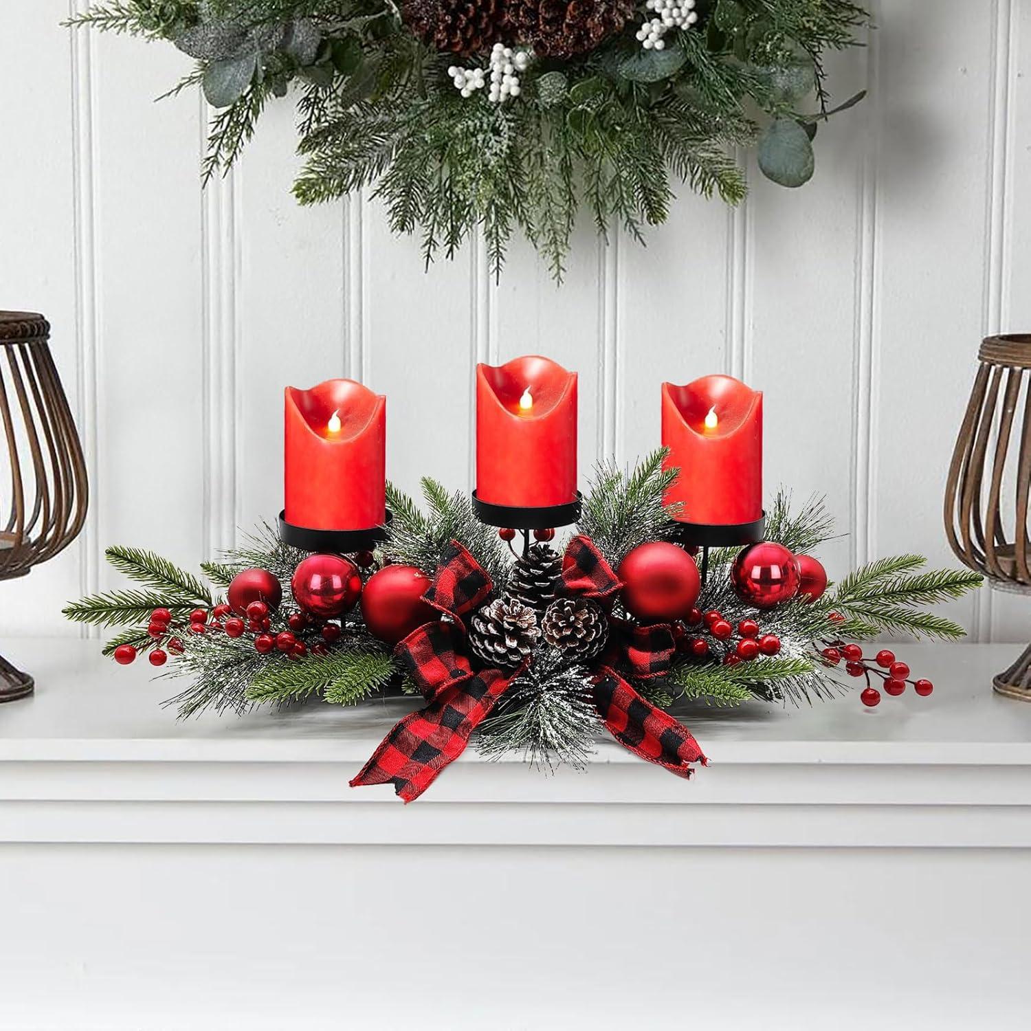 Centro de Mesa Navideño SUNNYPARK 69.85x30.48 cm Rojo