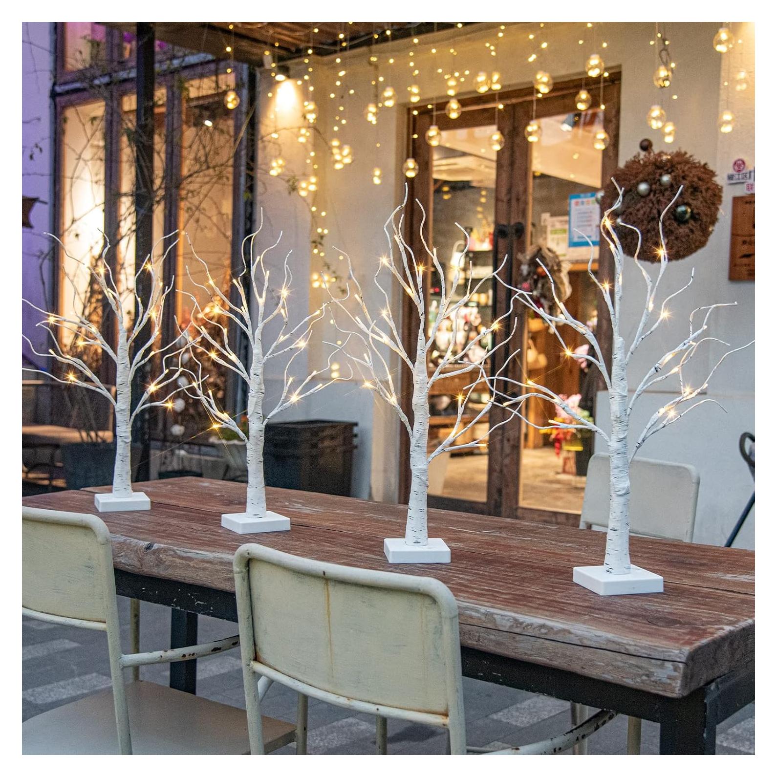 EAMBRITE Árbol de Abedul Iluminado LED 0.61 m - Paquete de 4