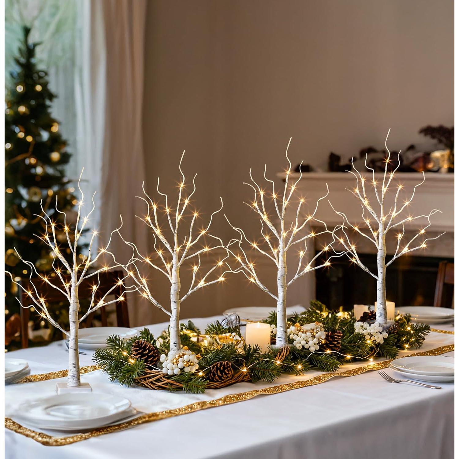 EAMBRITE Árbol de Abedul Iluminado LED 0.61 m - Paquete de 4