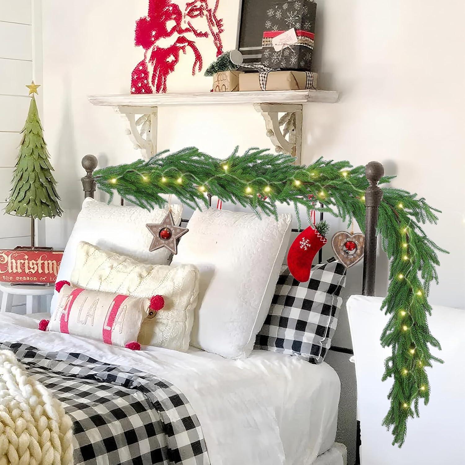 Guirnaldas Artificiales de Pino Norfolk Hananona 2 Pcs 1.83 m