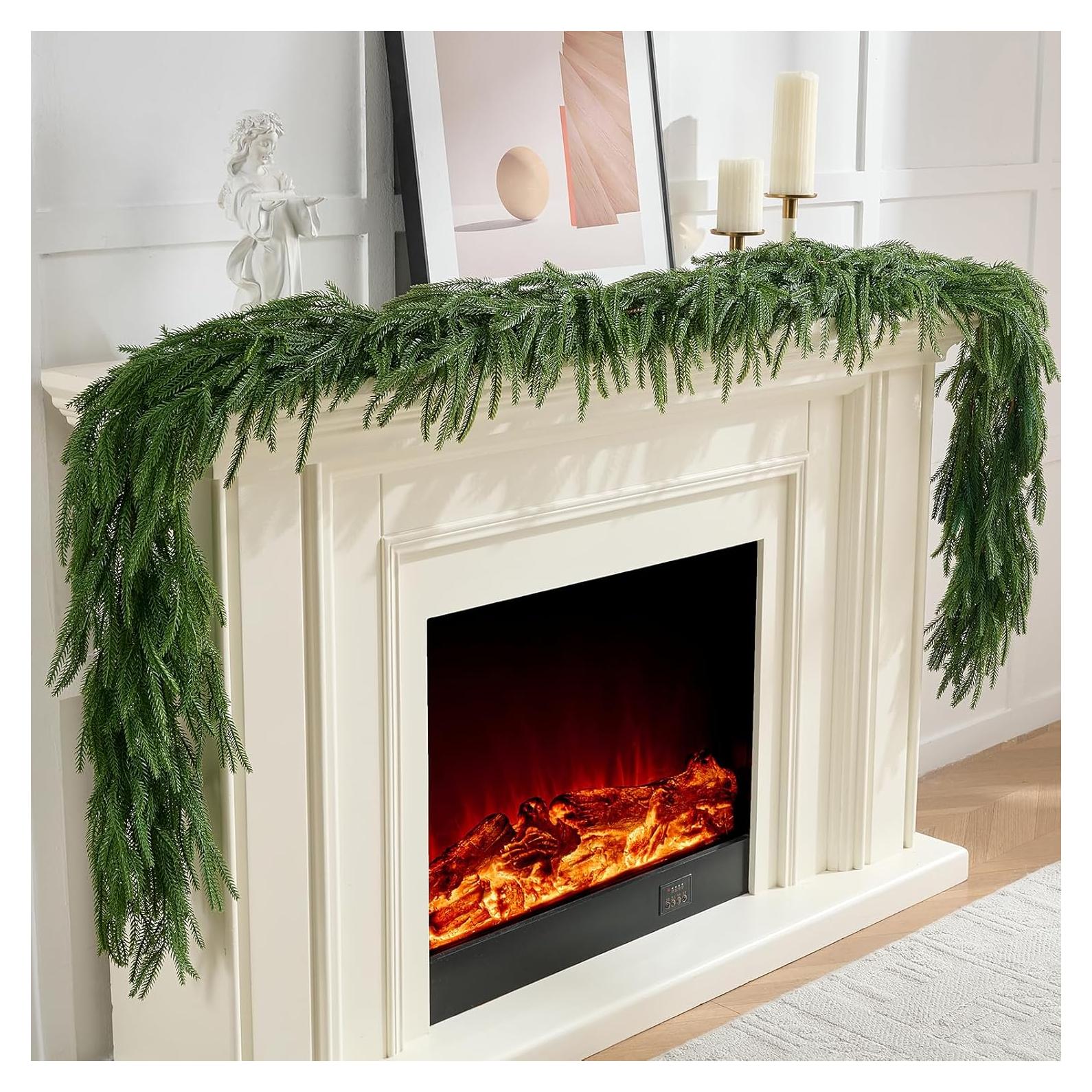 Guirnalda Artificial de Pino Norfolk 2Pcs 1.83m para Navidad