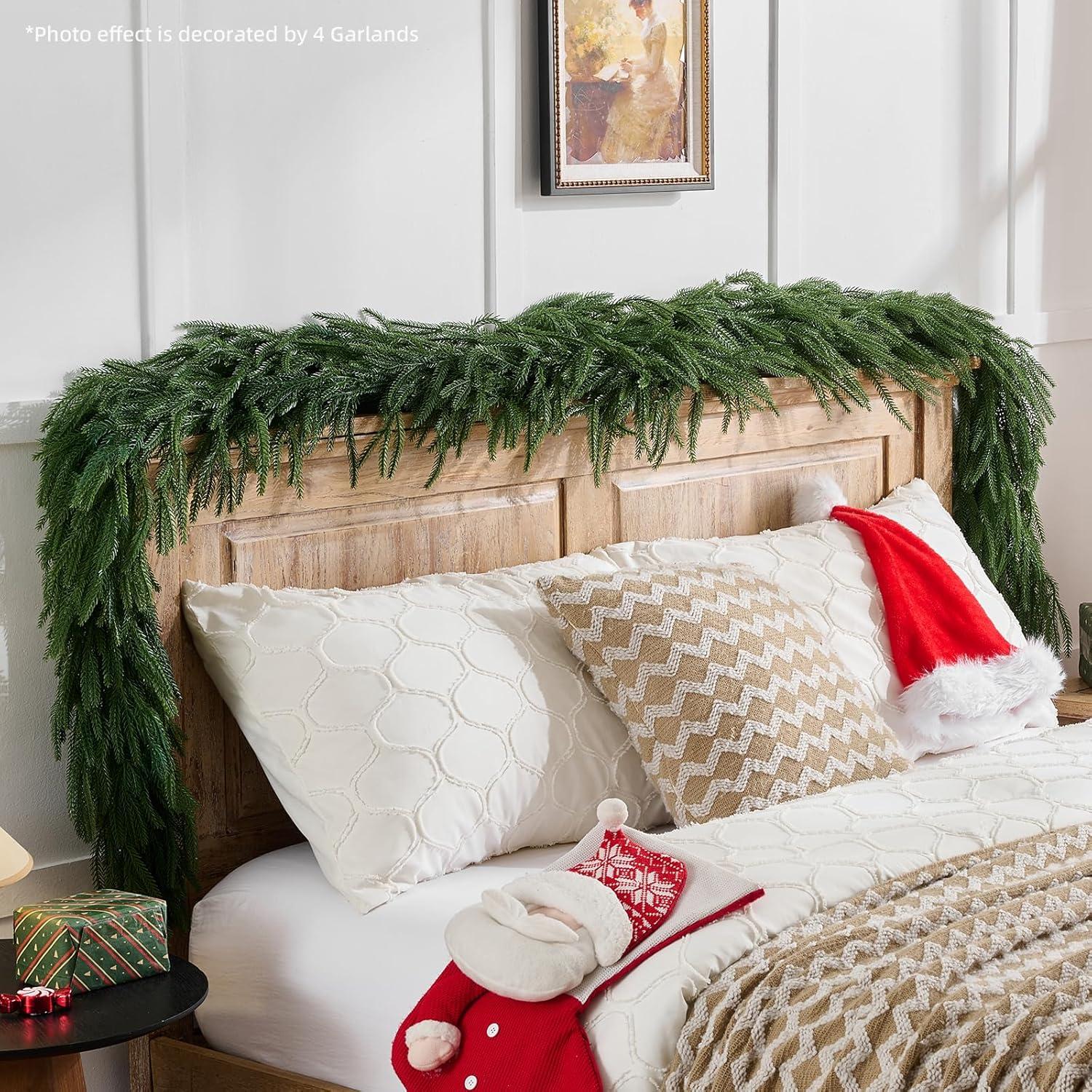 Guirnalda Artificial de Pino Norfolk 2Pcs 1.83m para Navidad