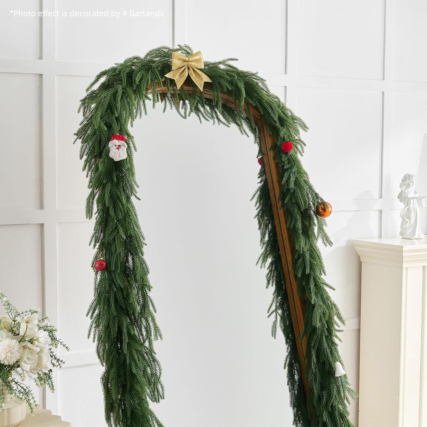 Guirnalda Artificial de Pino Norfolk 2Pcs 1.83m para Navidad