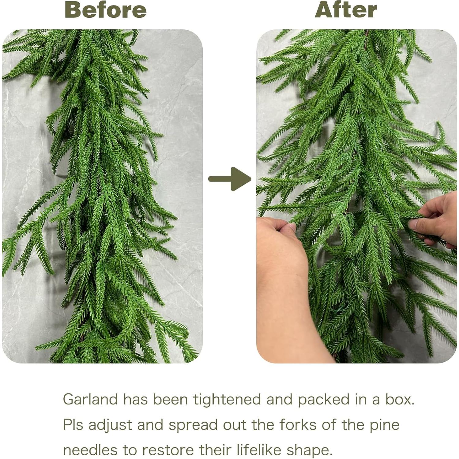 Guirnalda de Navidad Artificial 2.74m Pino Norfolk Senjie