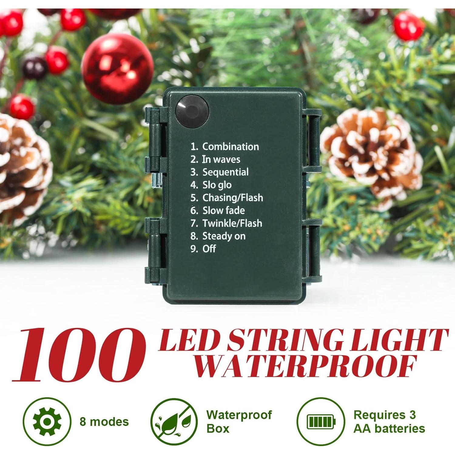 Guirnalda de Navidad Preiluminada LAVEVE 2.74M 100 Luces LED