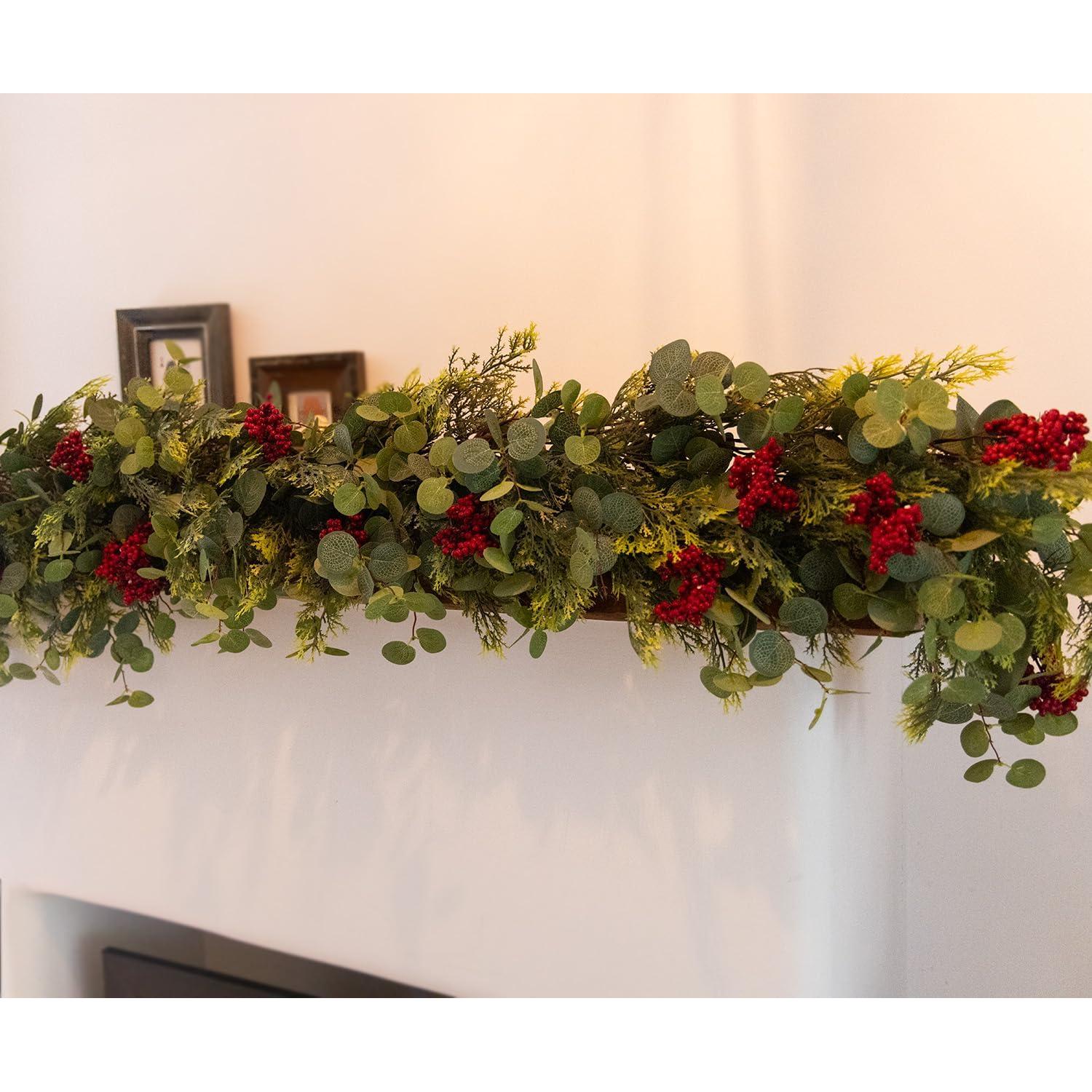 Guirnalda Navideña Artificial 1.92m Anna's Whimsy Verde-Rojo