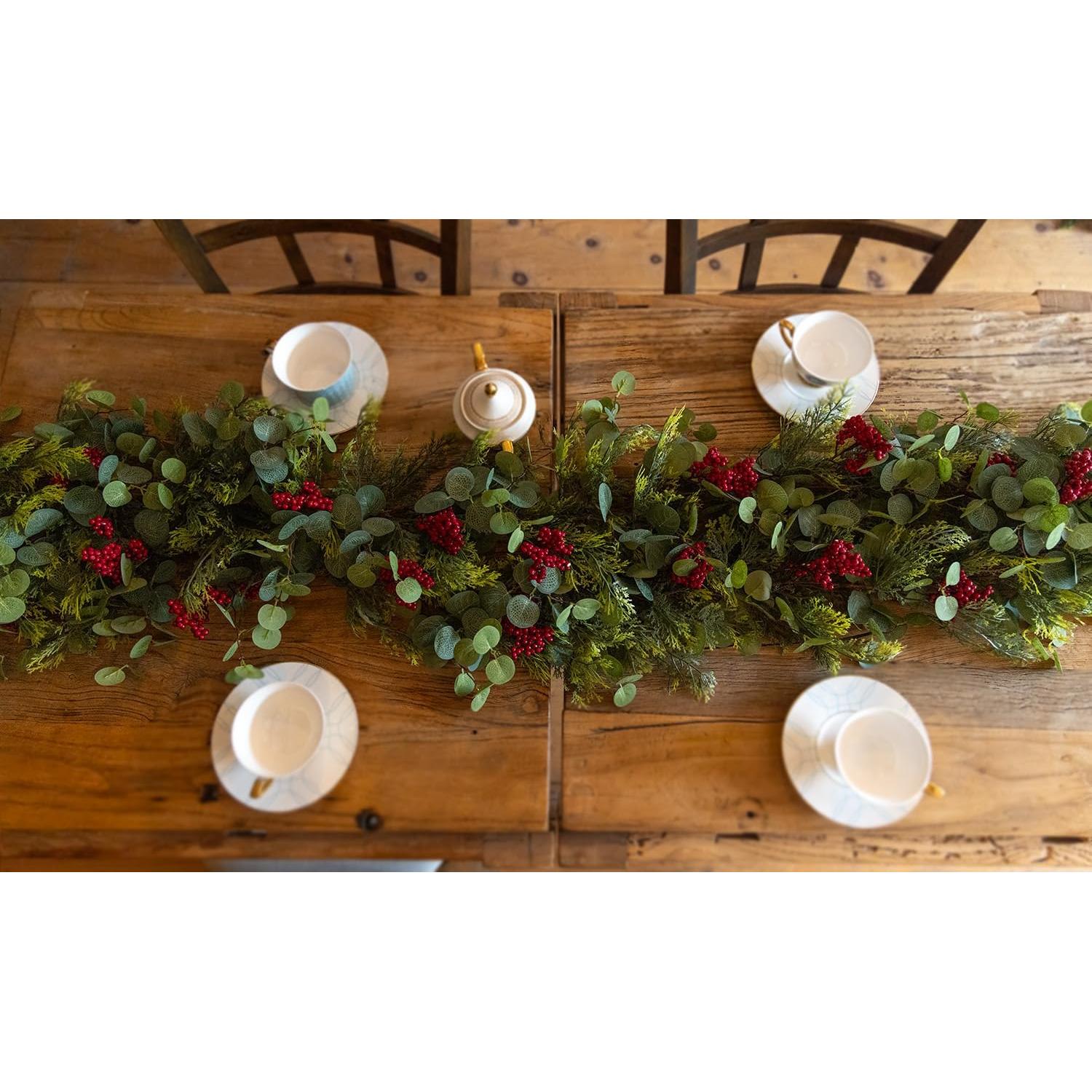 Guirnalda Navideña Artificial 1.92m Anna's Whimsy Verde-Rojo