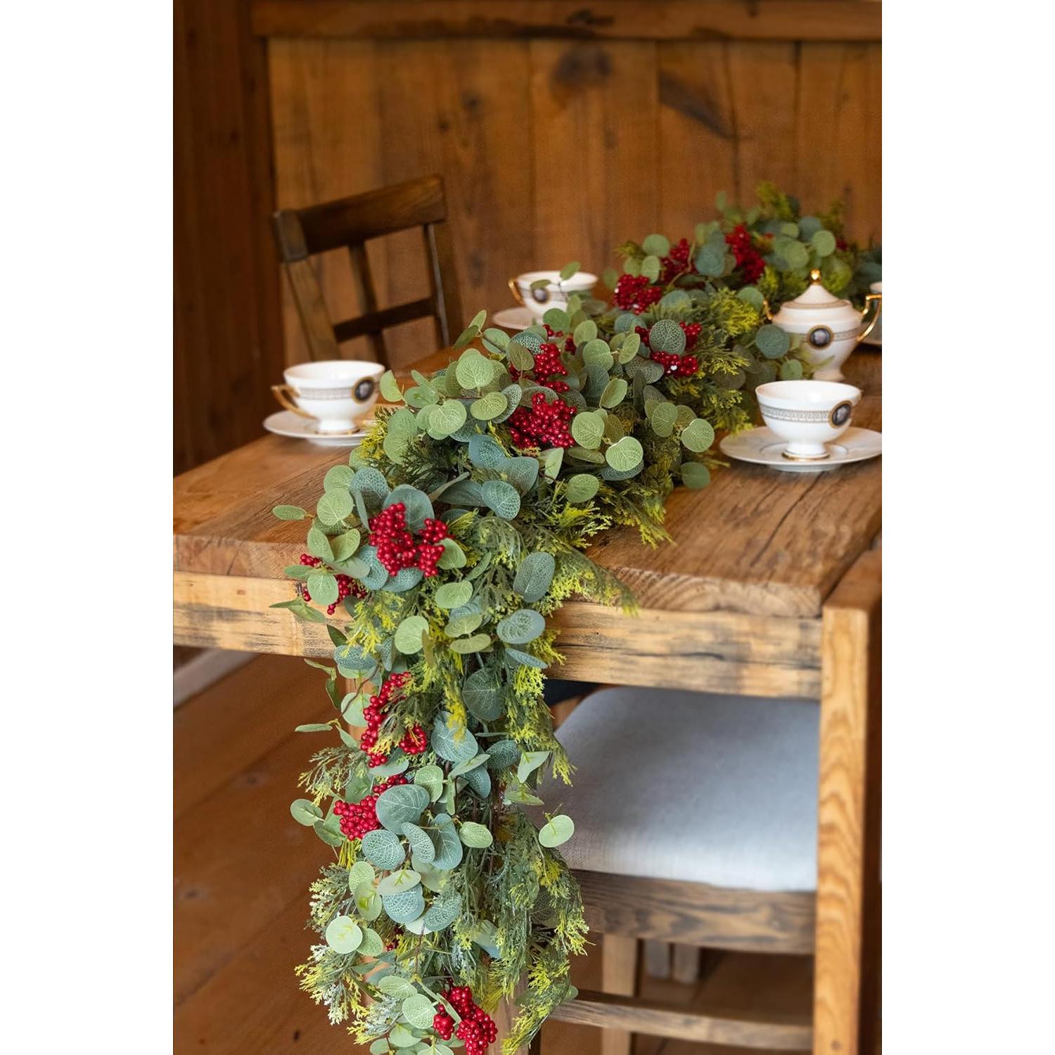 Guirnalda Navideña Artificial 1.92m Anna's Whimsy Verde-Rojo