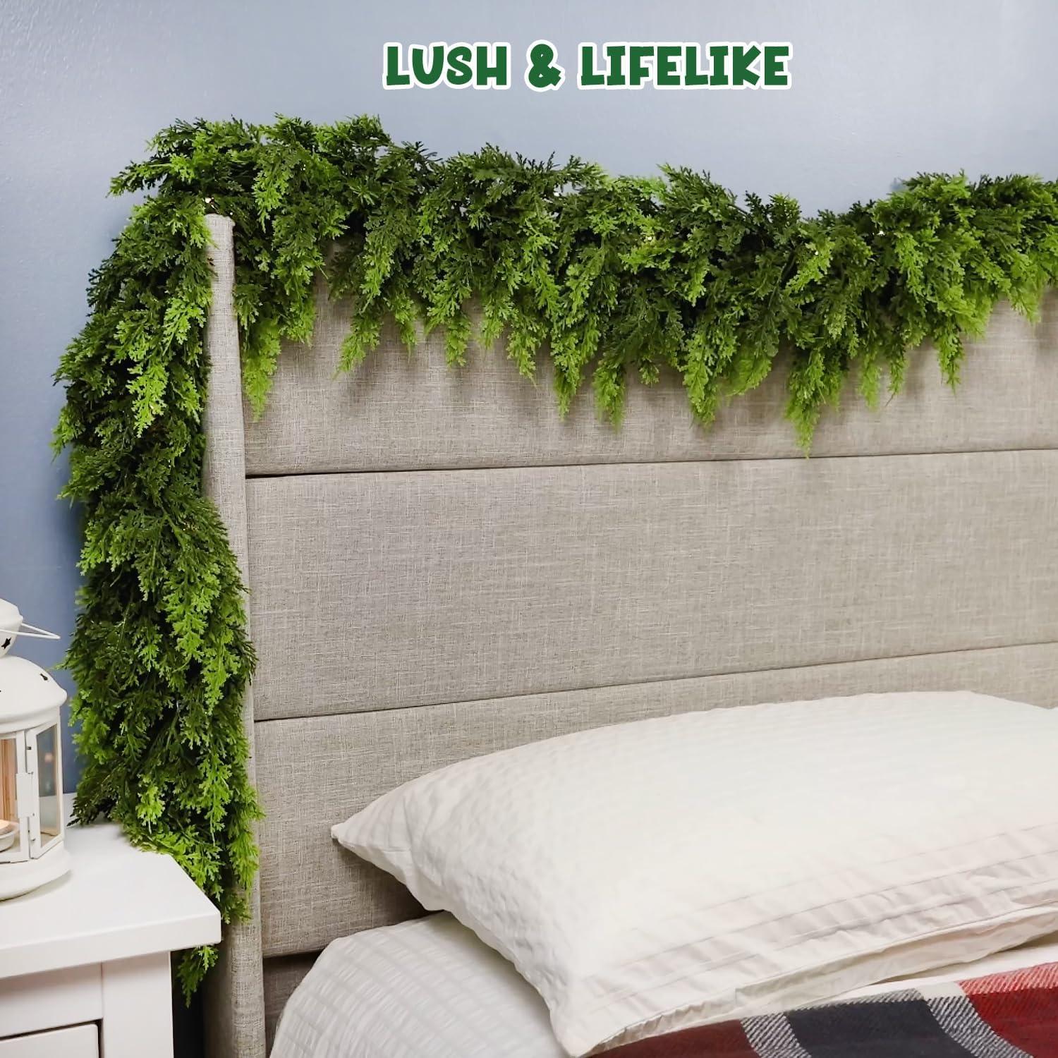 Guirnalda Artificial de Cedro 2.97kg 9FT con Luces - Decoración Navideña