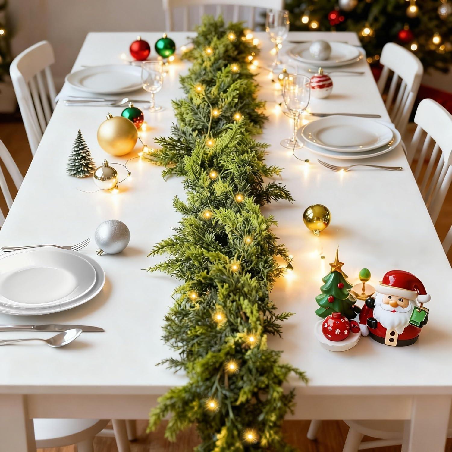 Guirnalda Artificial de Cedro 2.97kg 9FT con Luces - Decoración Navideña