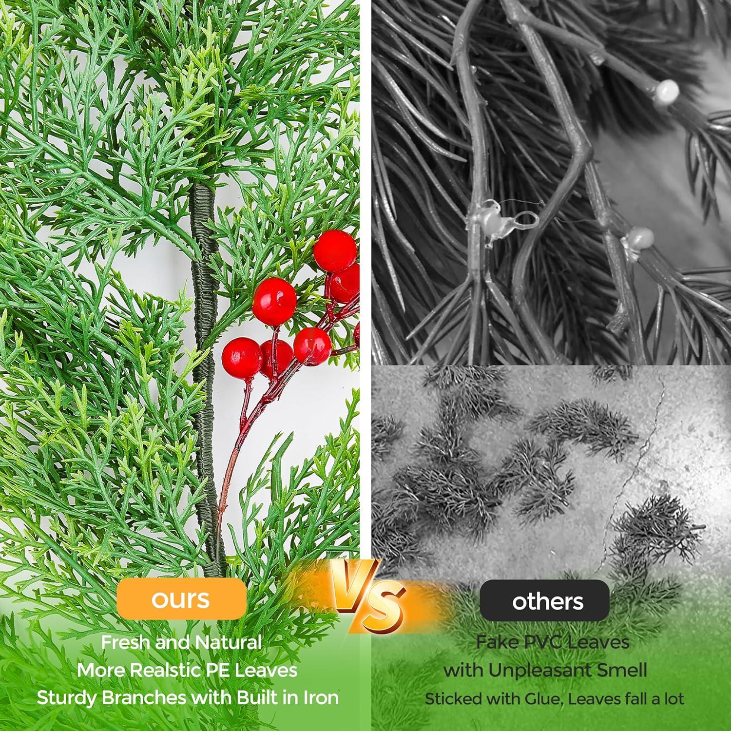 Guirnalda de Navidad 9 pies DEPMEM de ciprés artificial