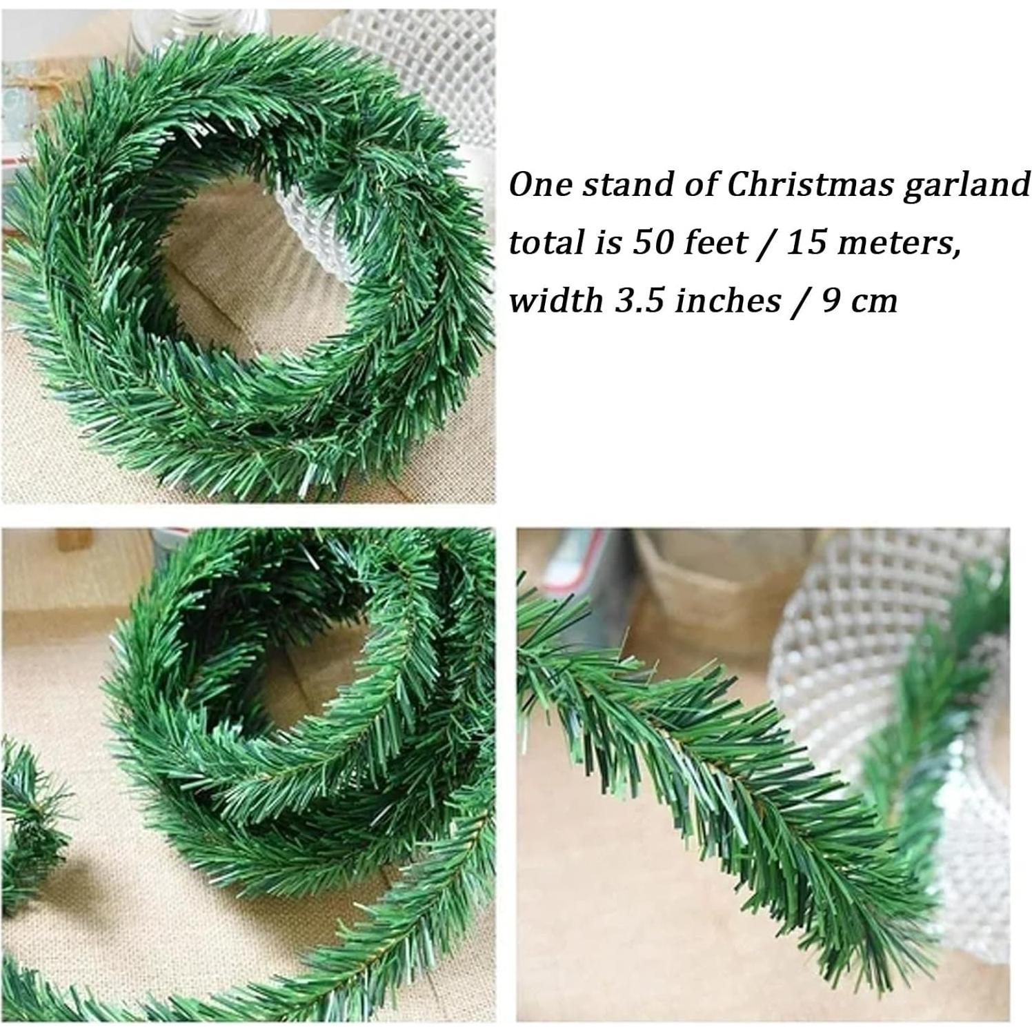 Guirnalda de Navidad Artificial PLACHIDAY 15.5m Verde