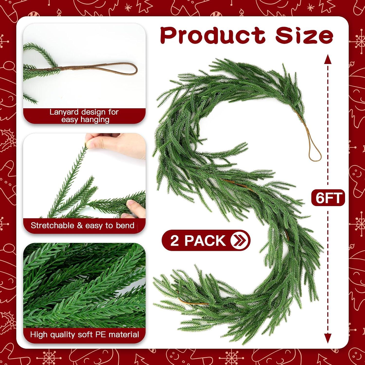 Guirnalda Artificial de Pino Norfolk MERIXMAS 2 Pcs 1.83m