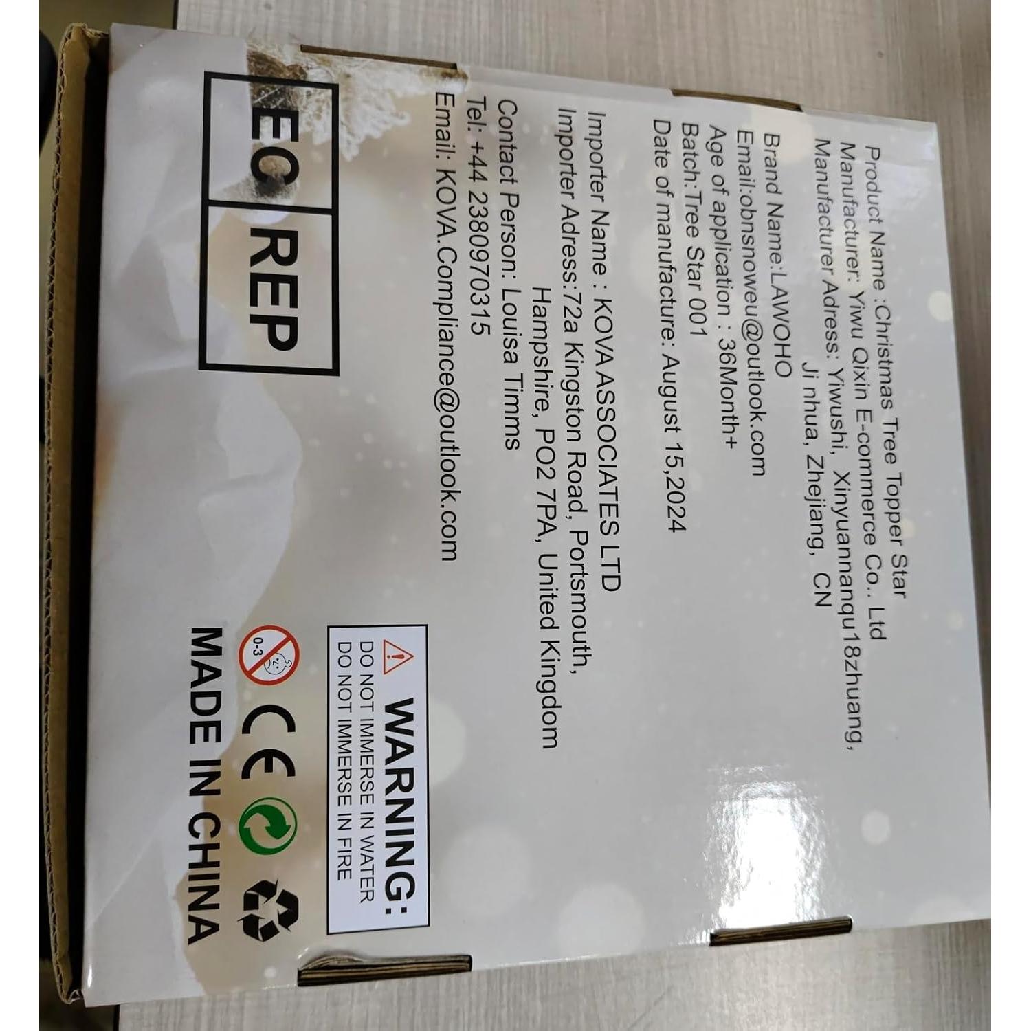 Adorno Superior Estrella de Ratan Natural LAWOHO 25.4 cm con 10 Luces LED