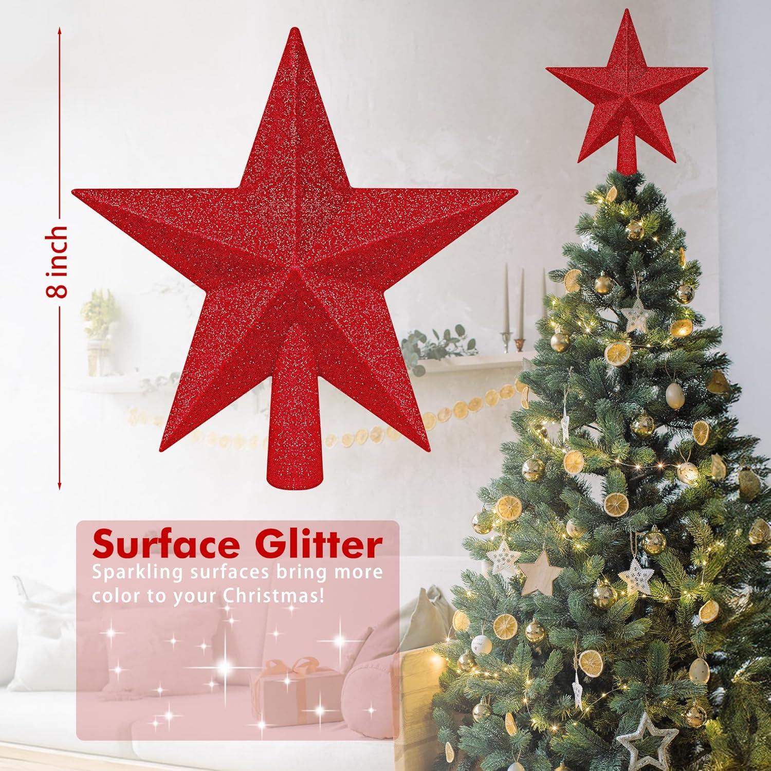 Adorno de Estrella de Navidad QZYL 20.32 cm Rojo Brillante