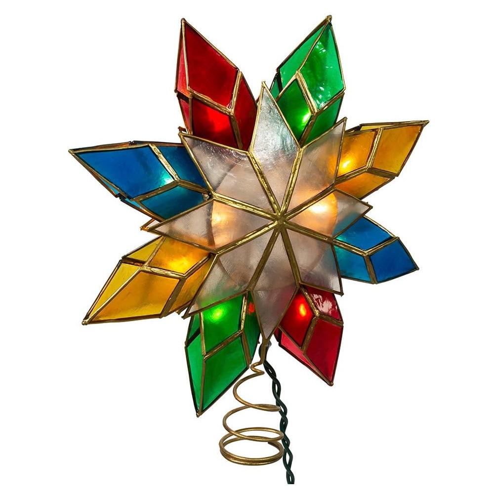 Estrella Capiz Multicolor Kurt Adler 10 Luces 23.5 cm Navidad