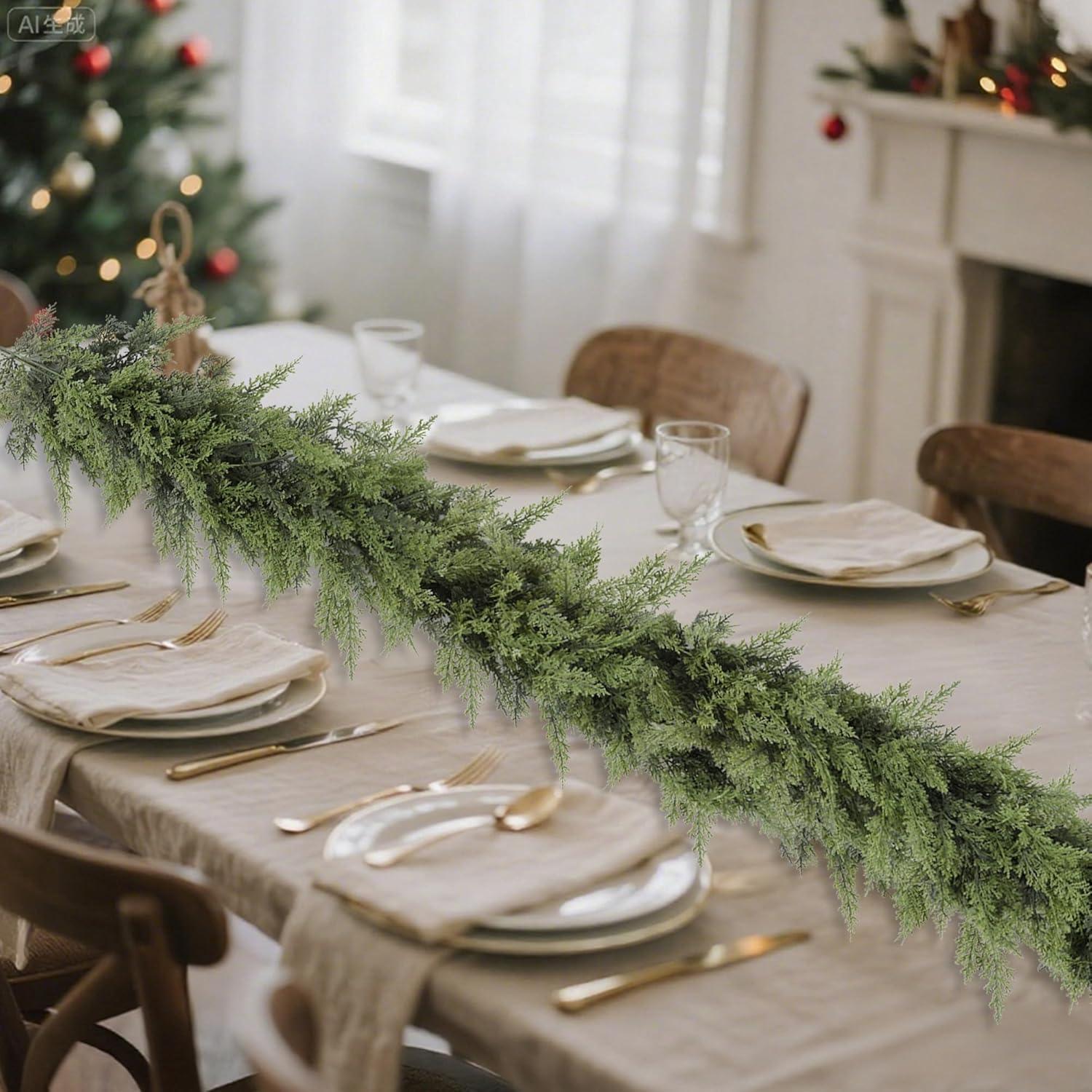 Guirnalda Navideña de Pino Cedro 6FT YOFIT - Decoración Interior/Exterior