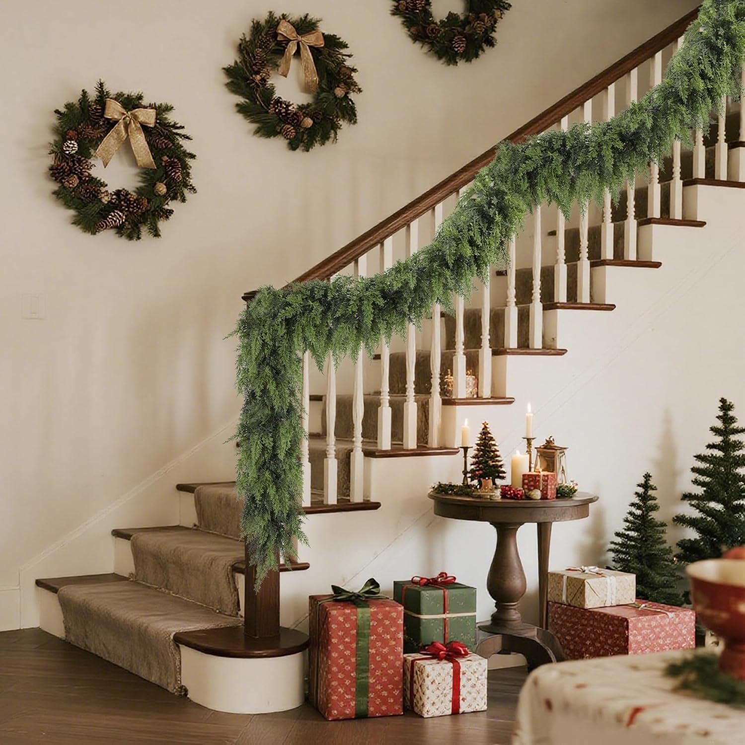 Guirnalda Navideña de Pino Cedro 6FT YOFIT - Decoración Interior/Exterior