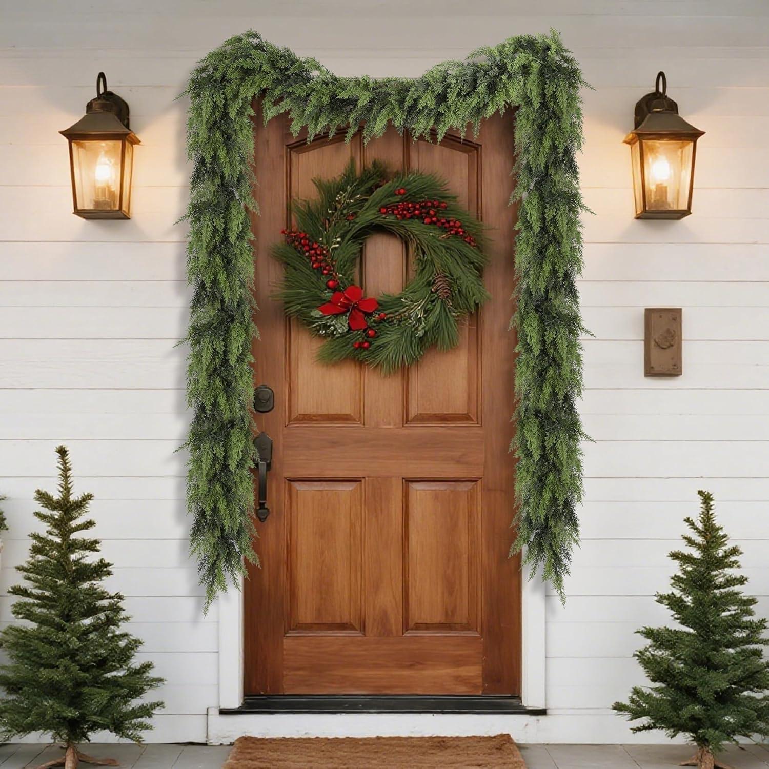 Guirnalda Navideña de Pino Cedro 6FT YOFIT - Decoración Interior/Exterior