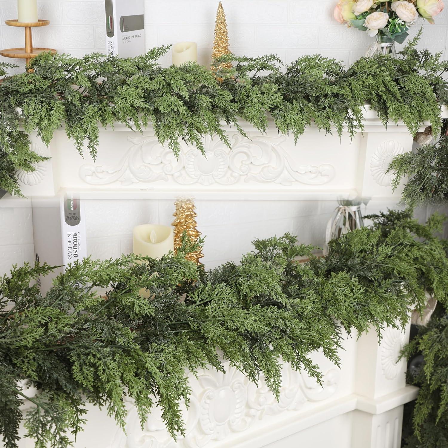 Guirnalda Navideña de Pino Cedro 6FT YOFIT - Decoración Interior/Exterior