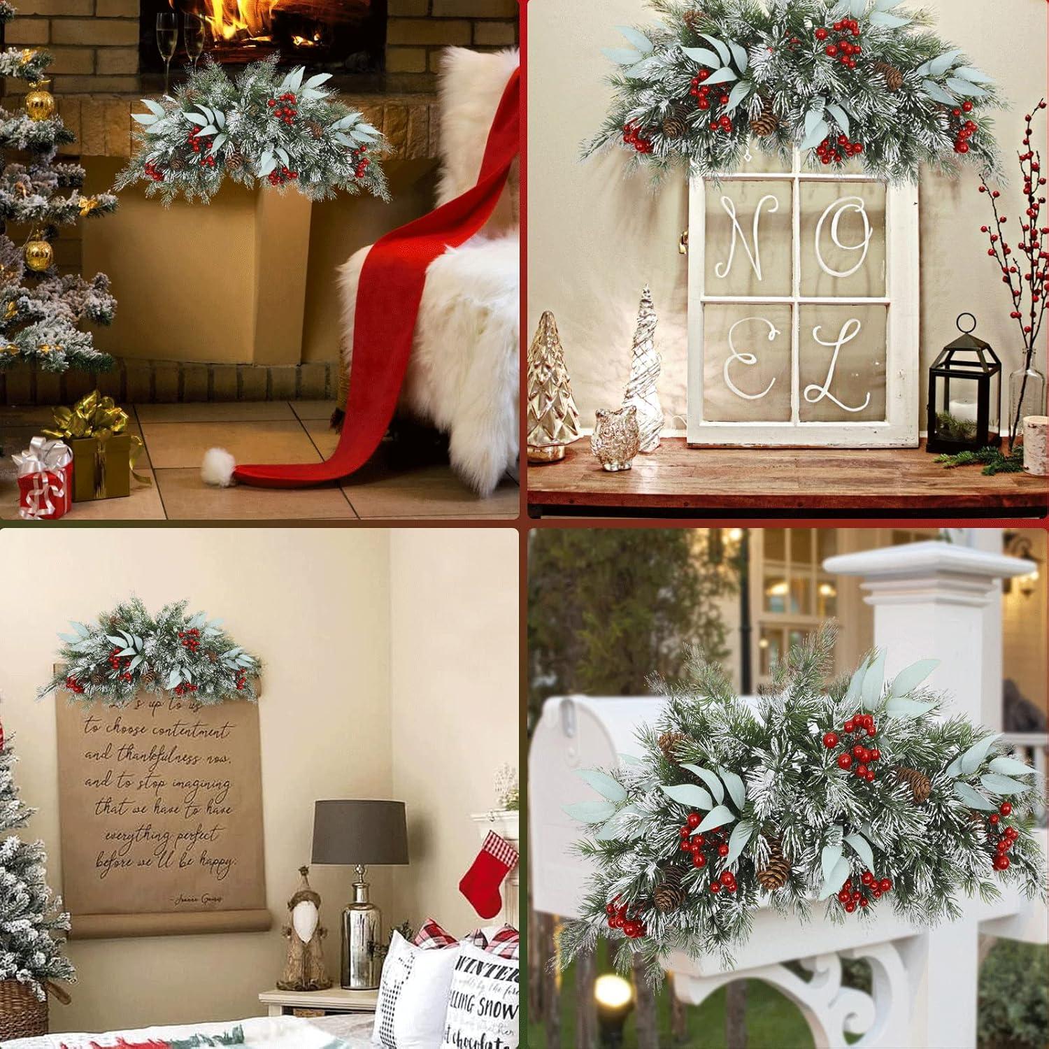 Adorno Navideño HiiARug 66 cm Buzón Artificial con Piñas