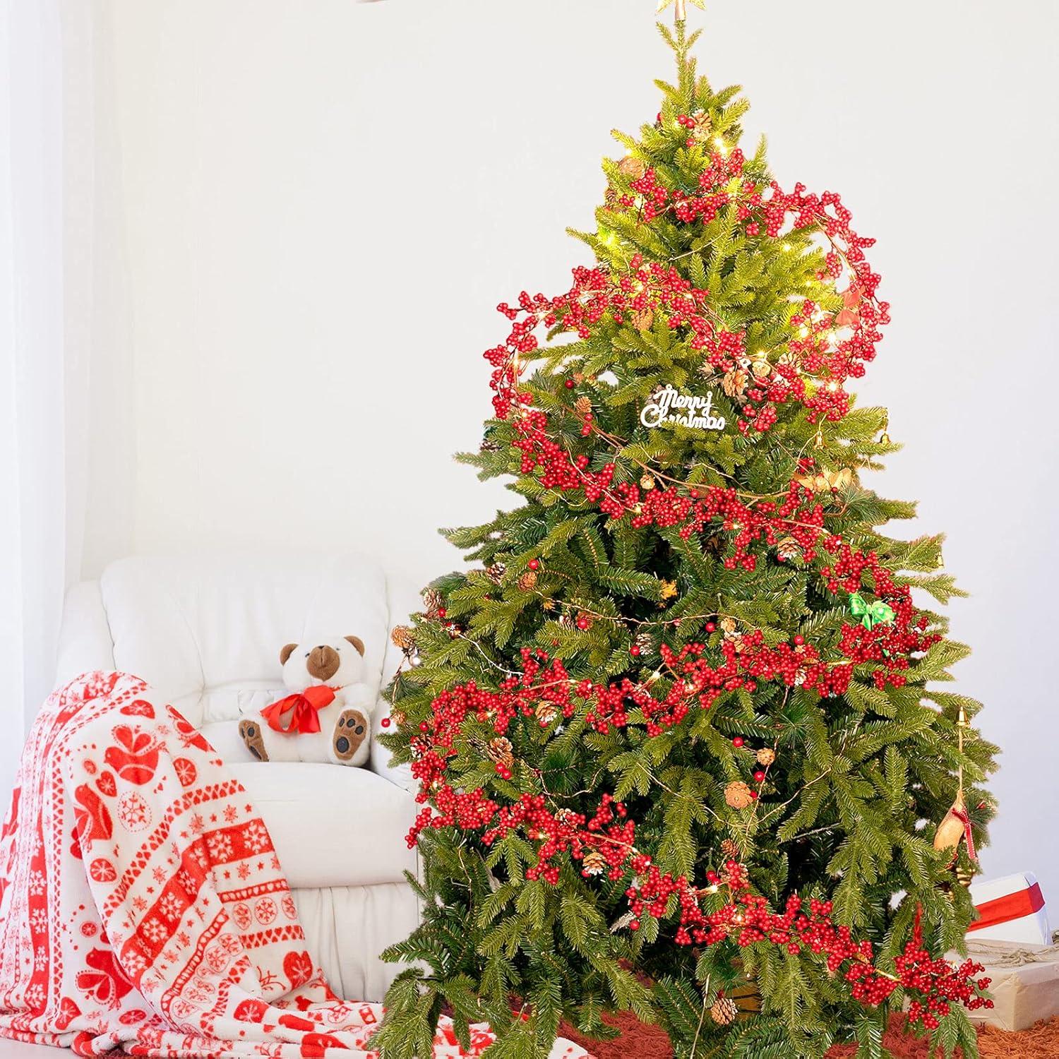 Guirnalda de Baya Roja Iluminada Syhood 1.83m Navidad