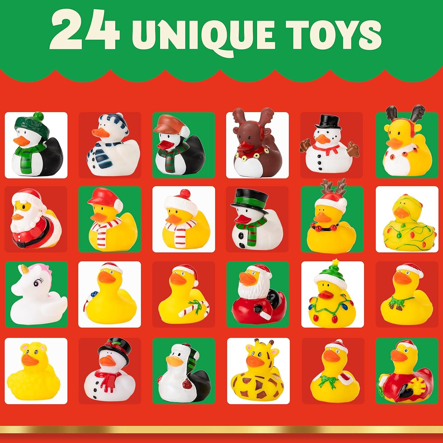 Calendario de Adviento JOYIN con 24 Patos de Goma Multicolor