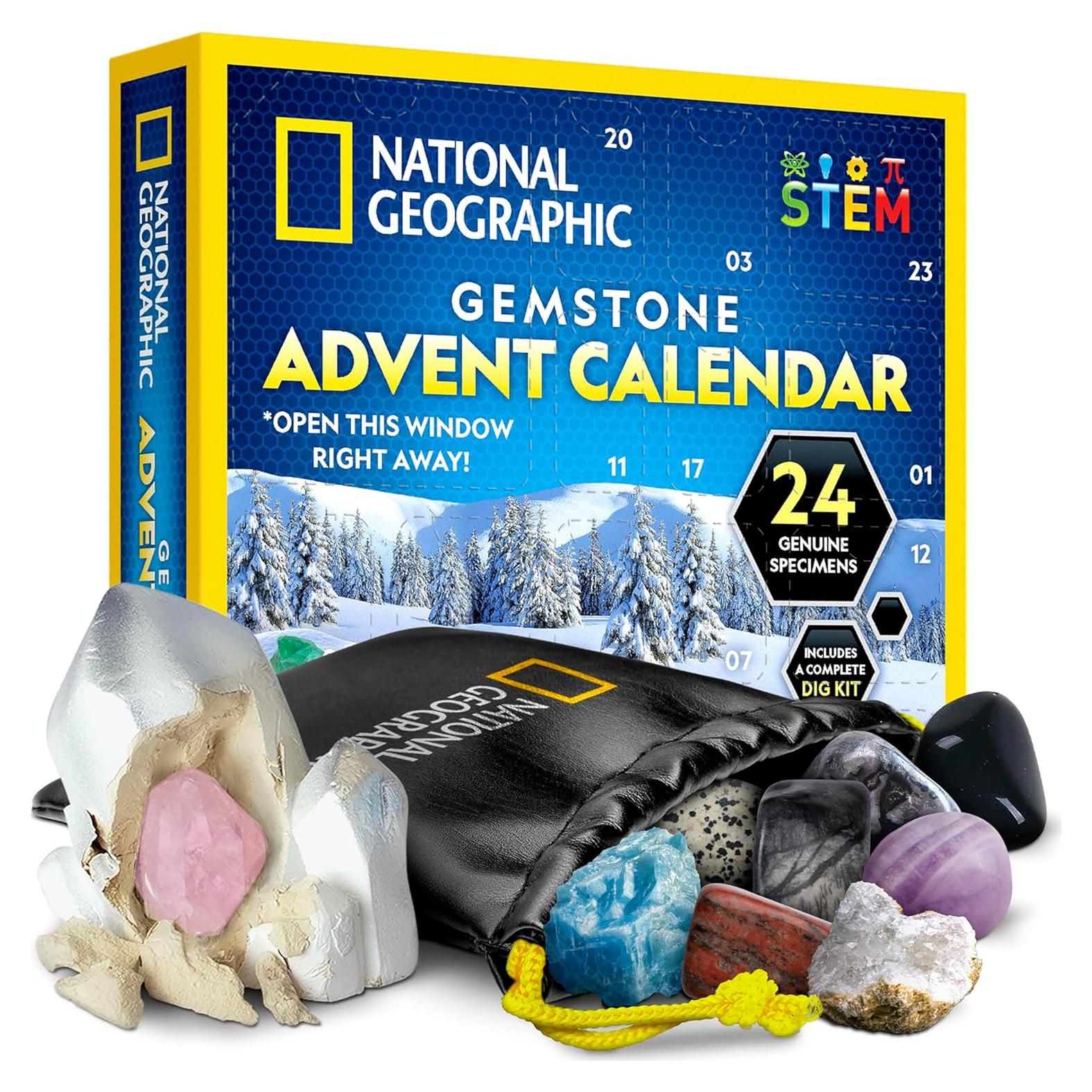 Calendario de Adviento National Geographic 2025 con 24 Gemas