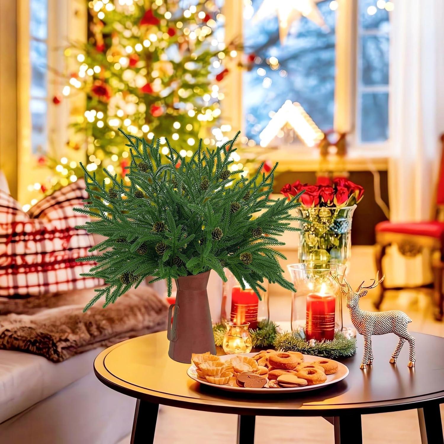 Ramas de Pino Norfolk Artificial Agusbagli con Jarrón 48 cm