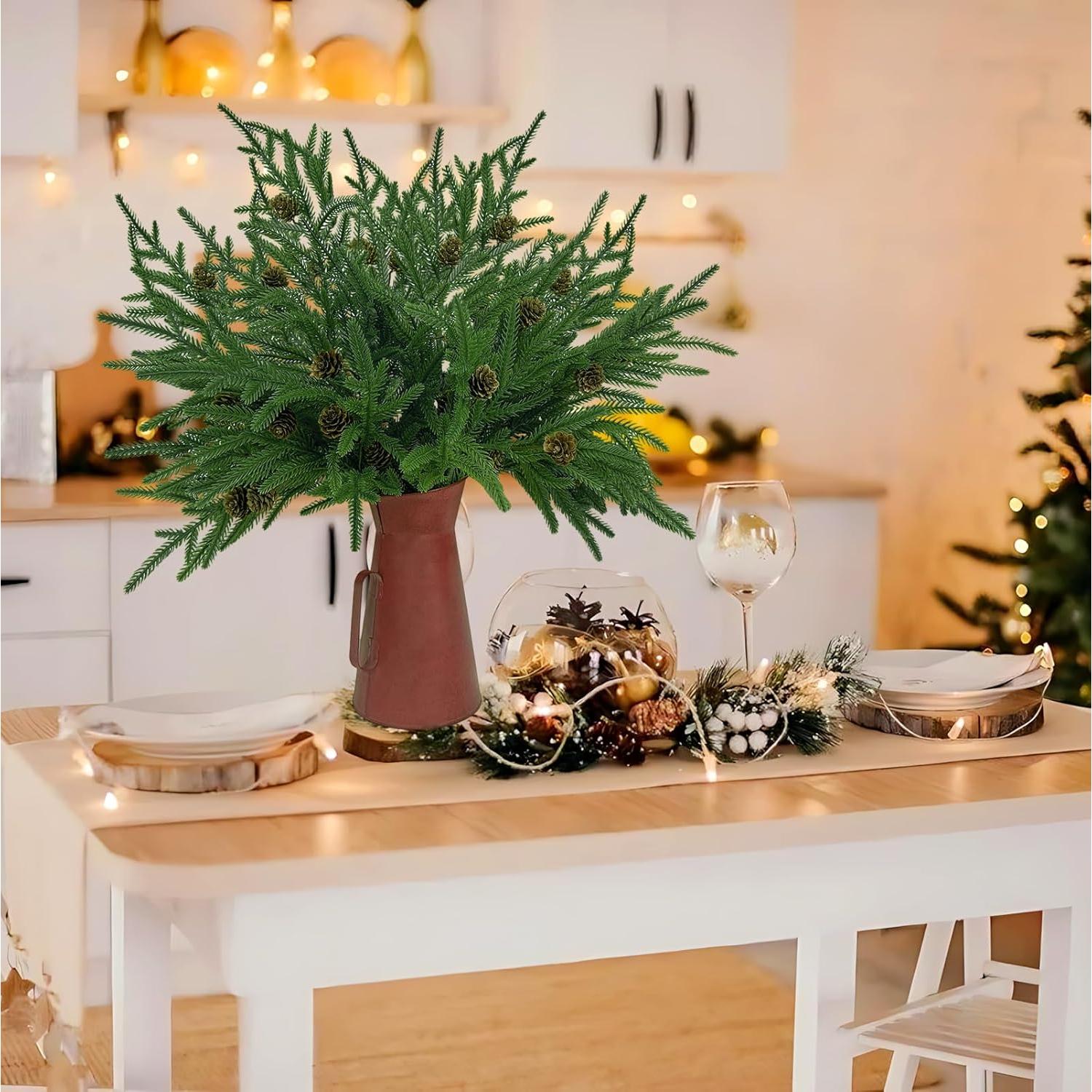 Ramas de Pino Norfolk Artificial Agusbagli con Jarrón 48 cm