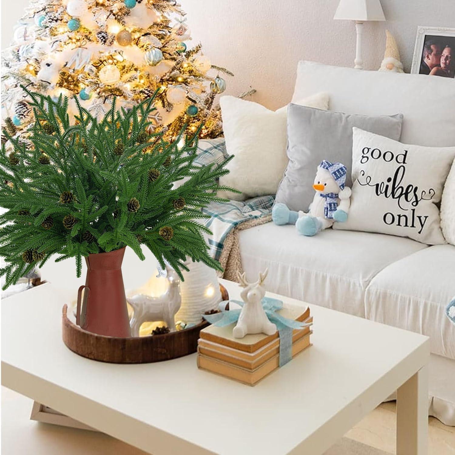 Ramas de Pino Norfolk Artificial Agusbagli con Jarrón 48 cm