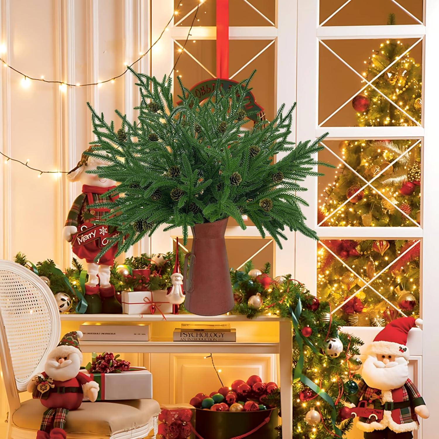 Ramas de Pino Norfolk Artificial Agusbagli con Jarrón 48 cm