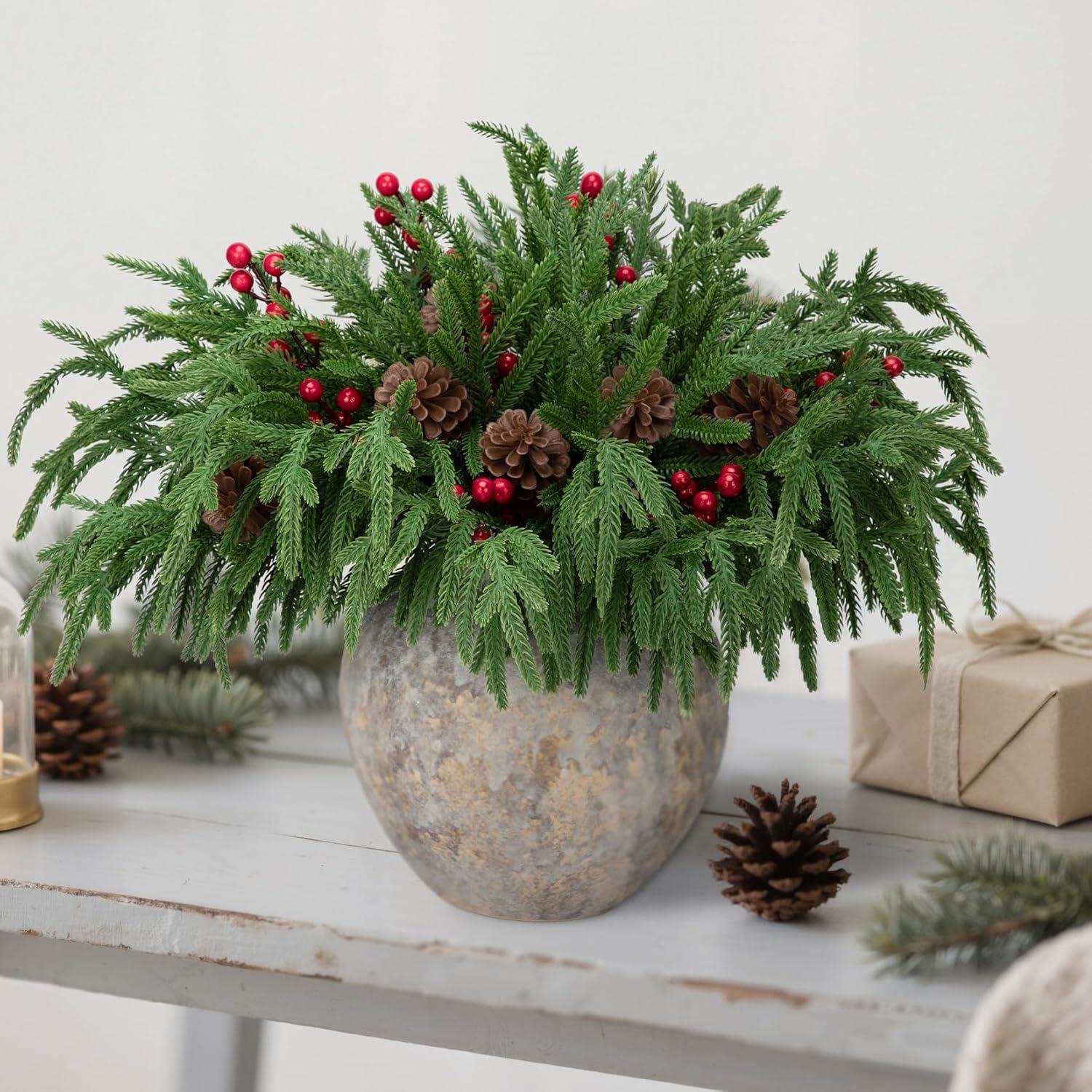 Ramas de Pino Norfolk Bassion 12 Pcs 45.72 cm Decoración Navidad