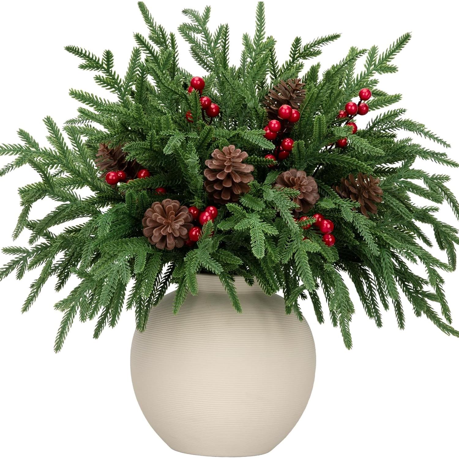 Ramas de Pino Norfolk Bassion 12 Pcs 45.72 cm Decoración Navidad