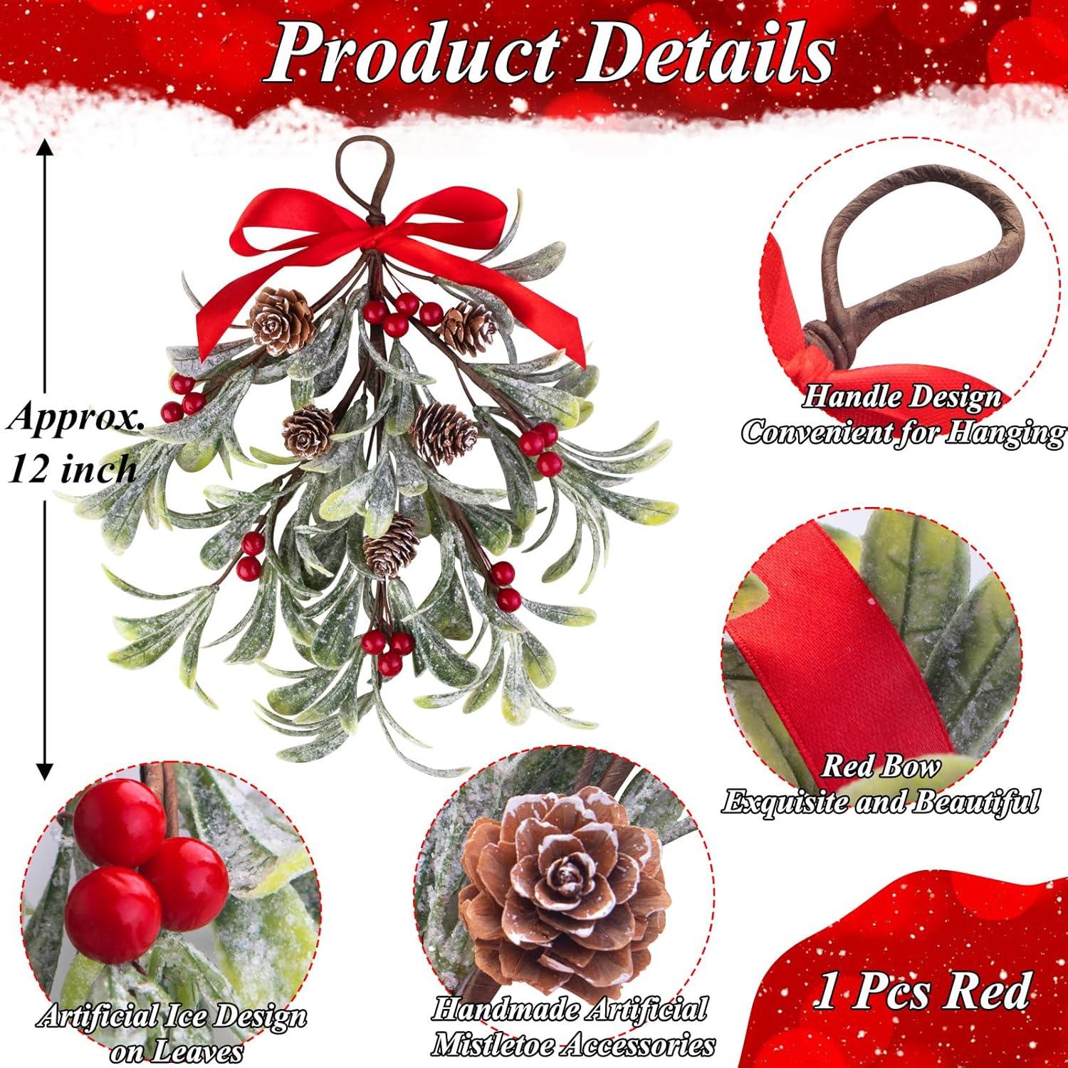 Adorno de Muérdago Artificial Navidad Mntrprko 30 cm Rojo