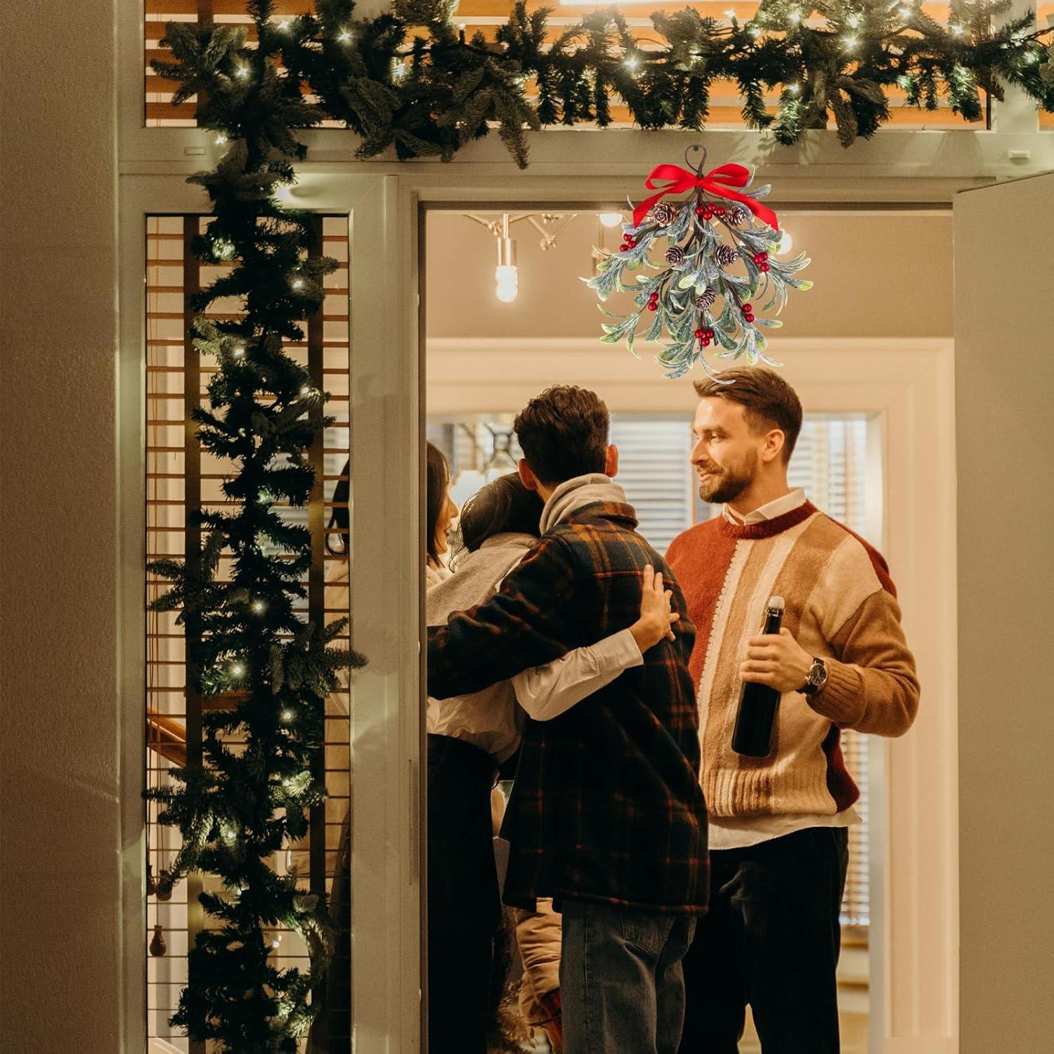 Adorno de Muérdago Artificial Navidad Mntrprko 30 cm Rojo