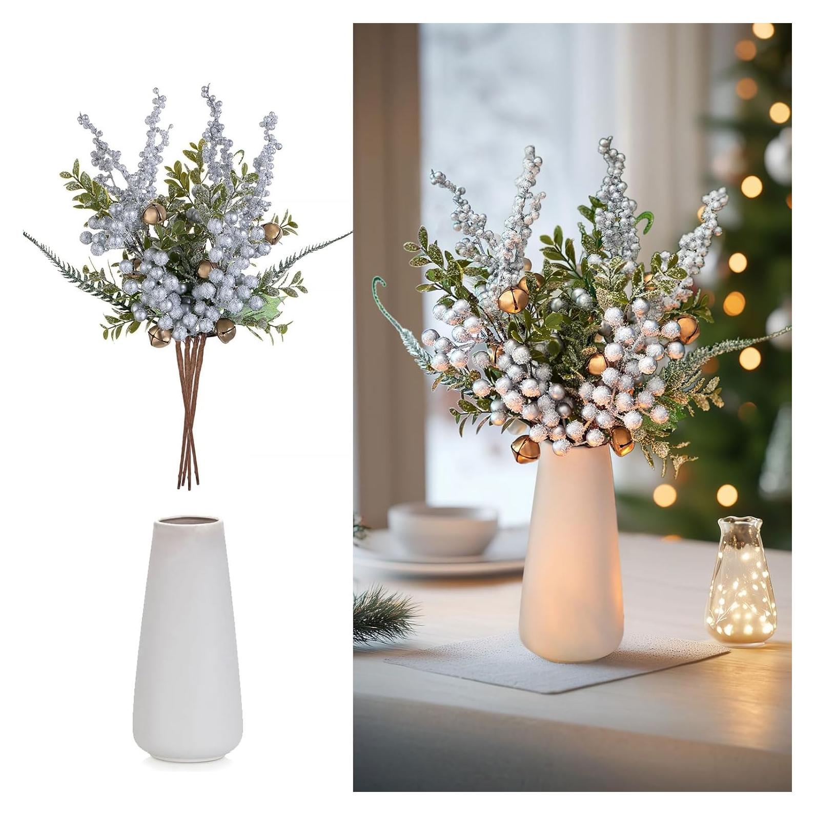 Ramo Floral Artificial de Navidad Blosmon con Jarrón 36.8 cm