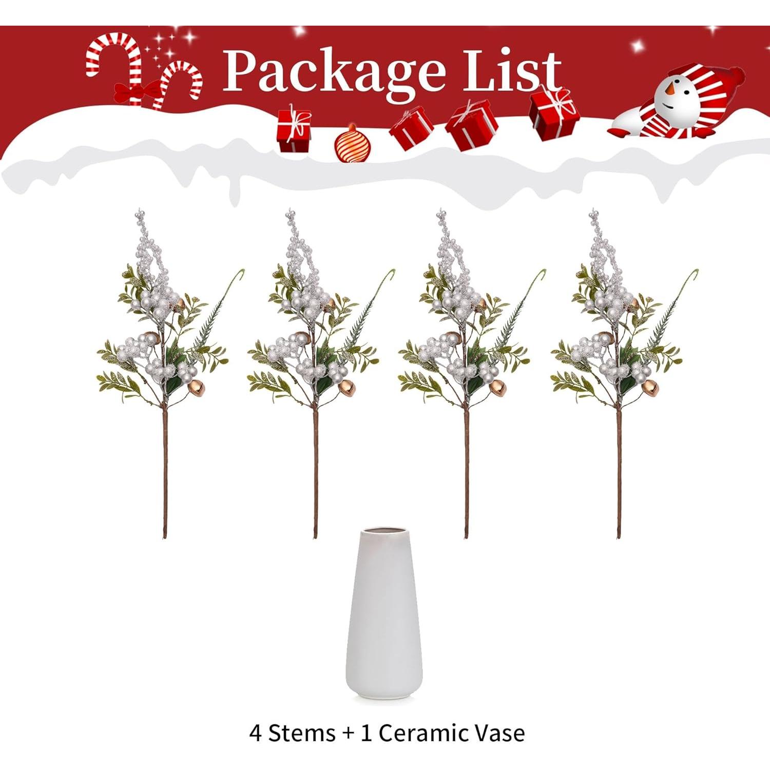 Ramo Floral Artificial de Navidad Blosmon con Jarrón 36.8 cm